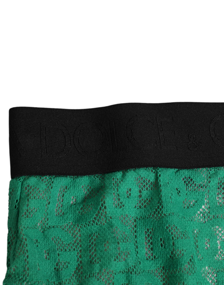 Women’s Dolce &amp; Gabbana Green Dg Logo Lace High Brief Panty Underwear