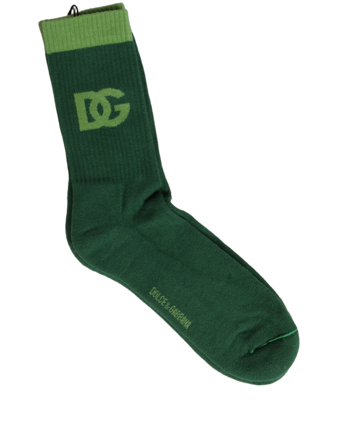 Women’s Dolce &amp; Gabbana Green Dg Logo Nylon Mid Calf Accessory Socks