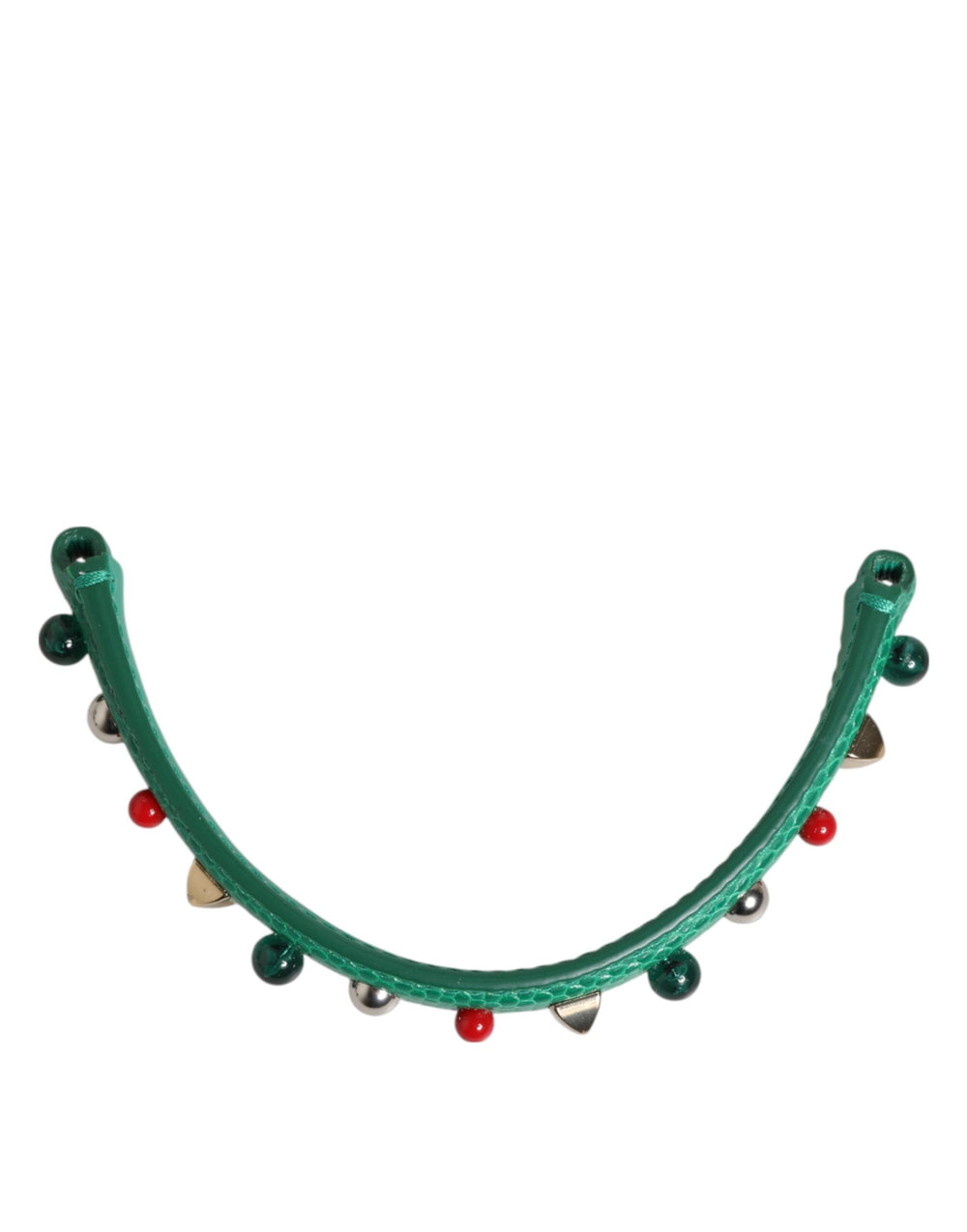 Women’s Dolce & Gabbana Green Embellished Leather Bag Handle Women Shoulder Strap
