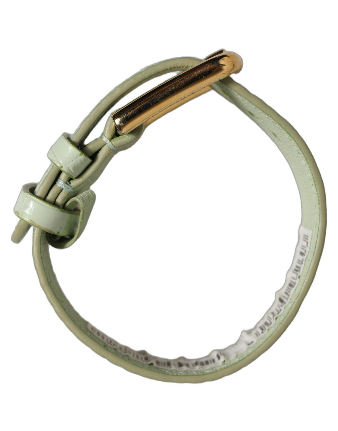 Women’s Dolce &amp; Gabbana Green Embossed Leather Gold Buckle Belt Strap Bracelet