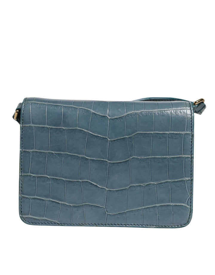 Women’s Dolce &amp; Gabbana Green Exotic Leather Dg Plaque Crossbody Mini Bag
