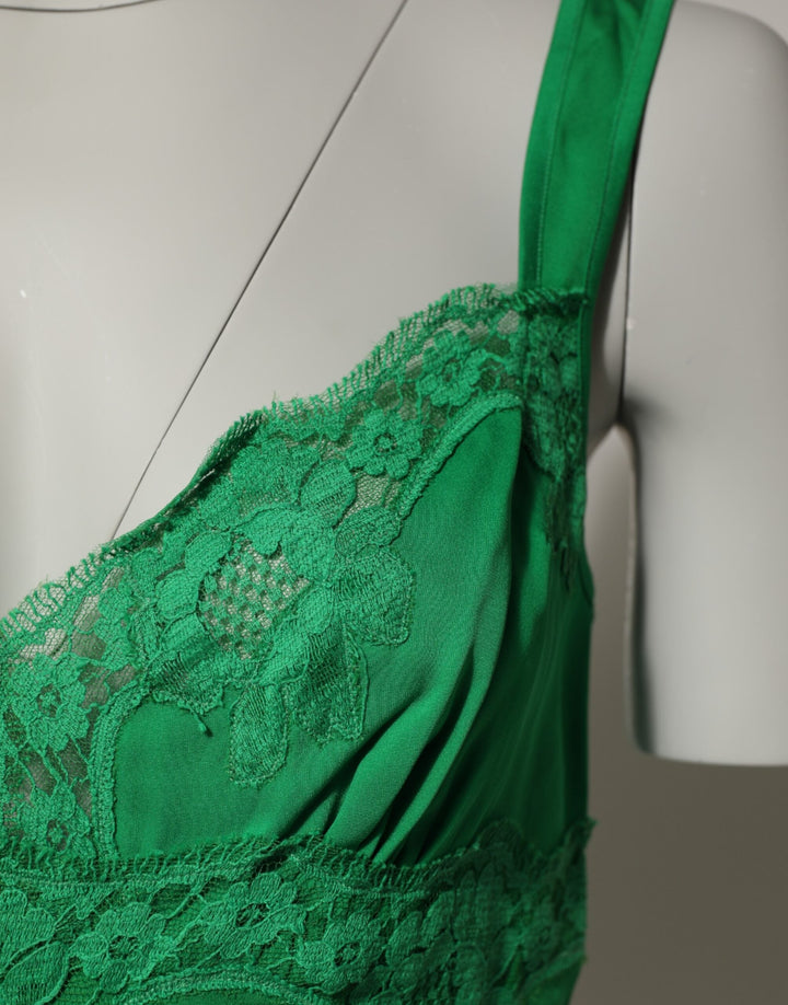 Women’s Dolce &amp; Gabbana Green Floral Lace Tank Lingerie Top Underwear