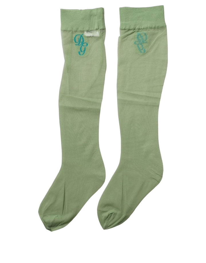 Women’s Dolce &amp; Gabbana Green Knee High Sheer Nylon Accessory Socks