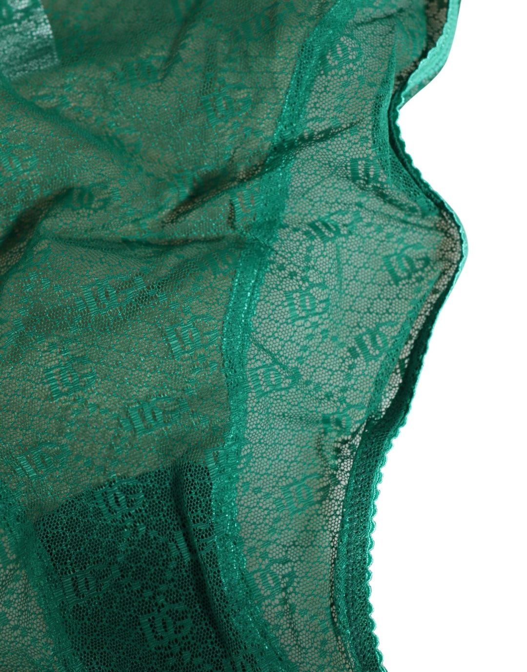 Women’s Dolce &amp; Gabbana Green Lace Nylon Dg Lingerie Panty Brief Underwear