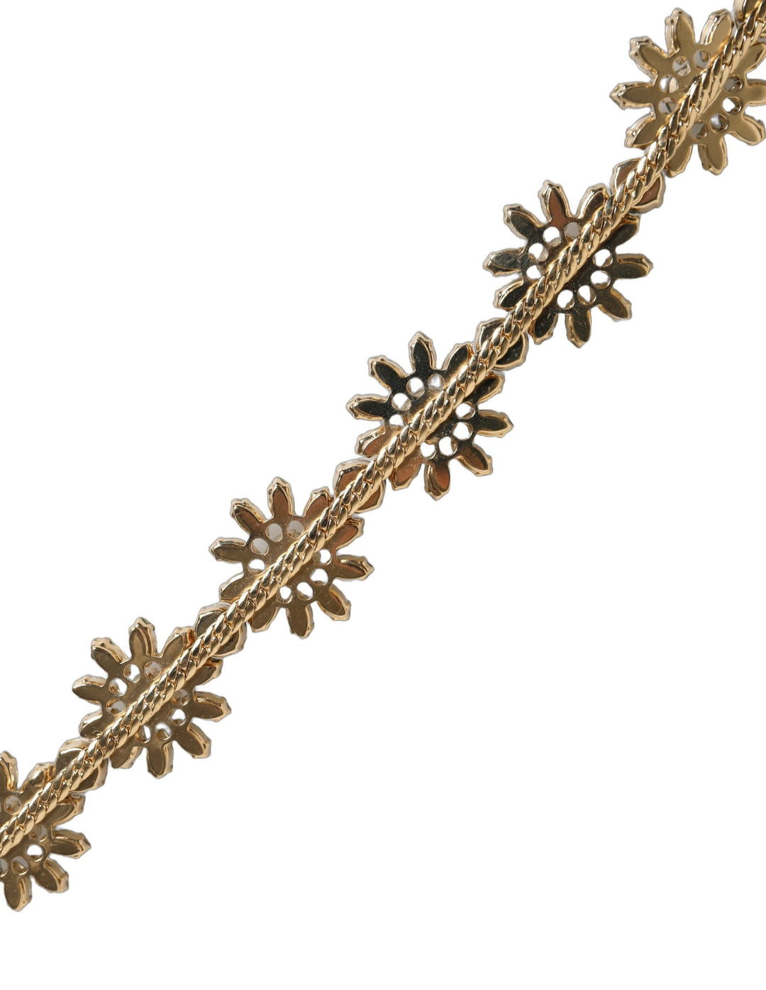 Women’s Dolce &amp; Gabbana Green Leather Daisy Crystal Embellished Waist Belt