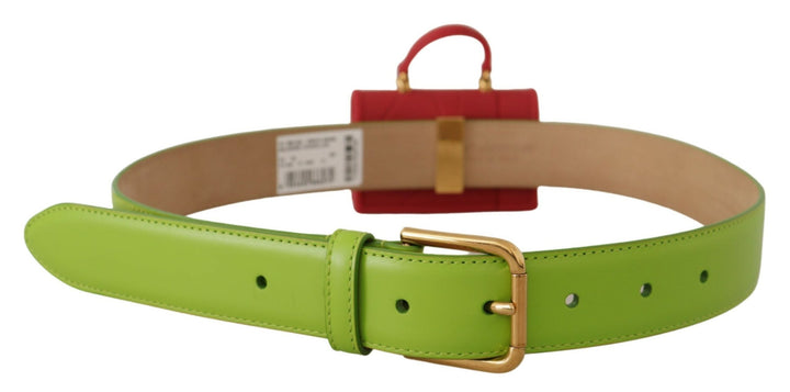 Women’s Dolce &amp; Gabbana Green Leather Devotion Heart Micro Bag Headphones Belt
