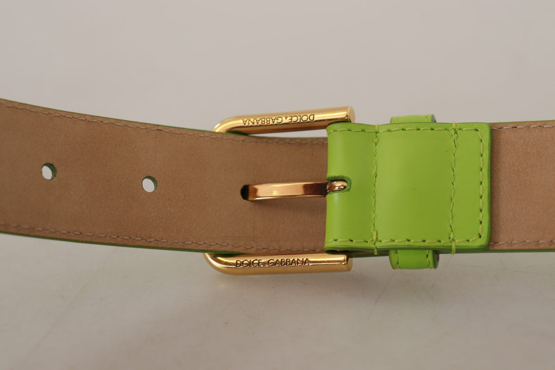 Women’s Dolce &amp; Gabbana Green Leather Devotion Heart Micro Bag Headphones Belt