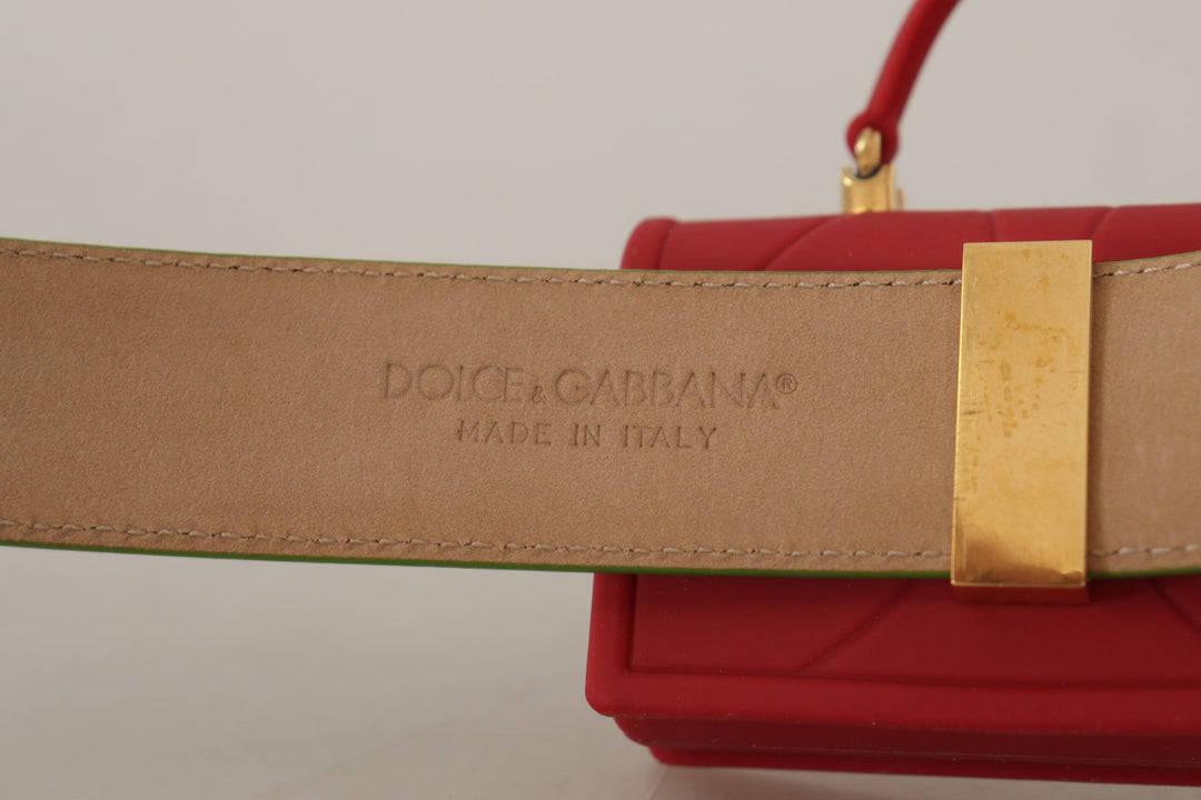 Women’s Dolce &amp; Gabbana Green Leather Devotion Heart Micro Bag Headphones Belt