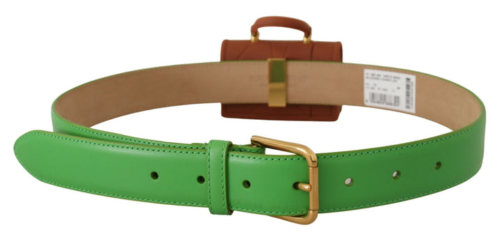 Women’s Dolce &amp; Gabbana Green Leather Devotion Heart Micro Bag Headphones Belt