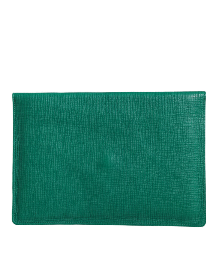 Women’s Dolce &amp; Gabbana Green Leather Handbag Clutch Mini Purse Pouch Tablet Case