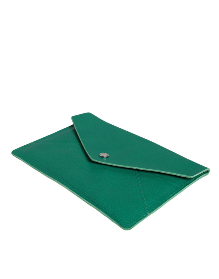 Women’s Dolce &amp; Gabbana Green Leather Handbag Clutch Mini Purse Pouch Tablet Case