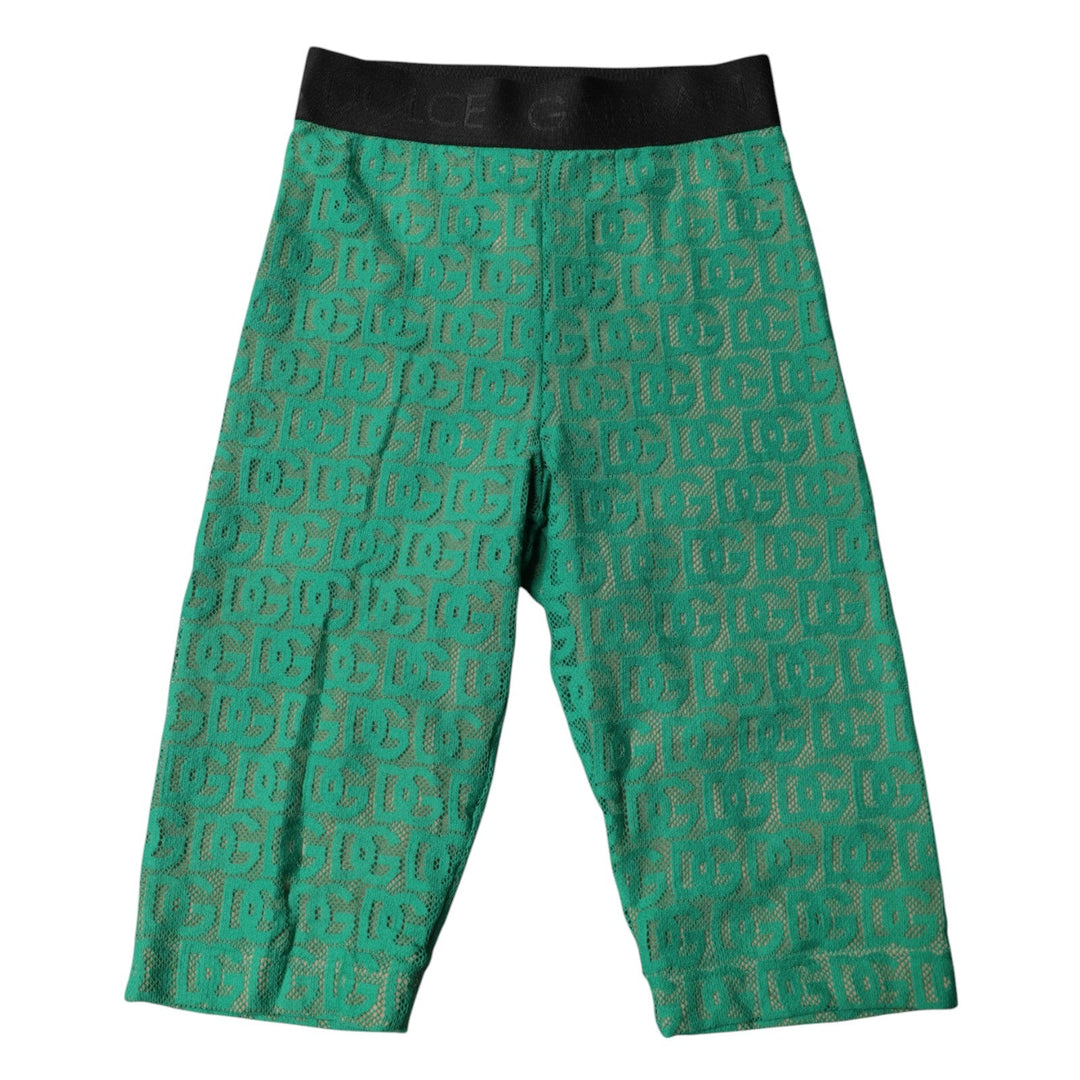 Women’s Dolce &amp; Gabbana Green Logo Monogram Cropped Tights Underwear
