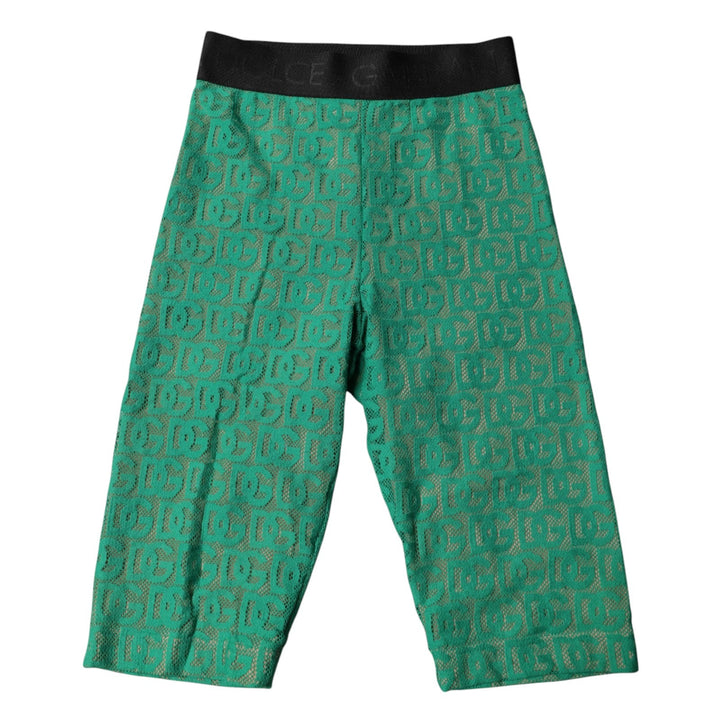 Women’s Dolce &amp; Gabbana Green Logo Monogram Cropped Tights Underwear