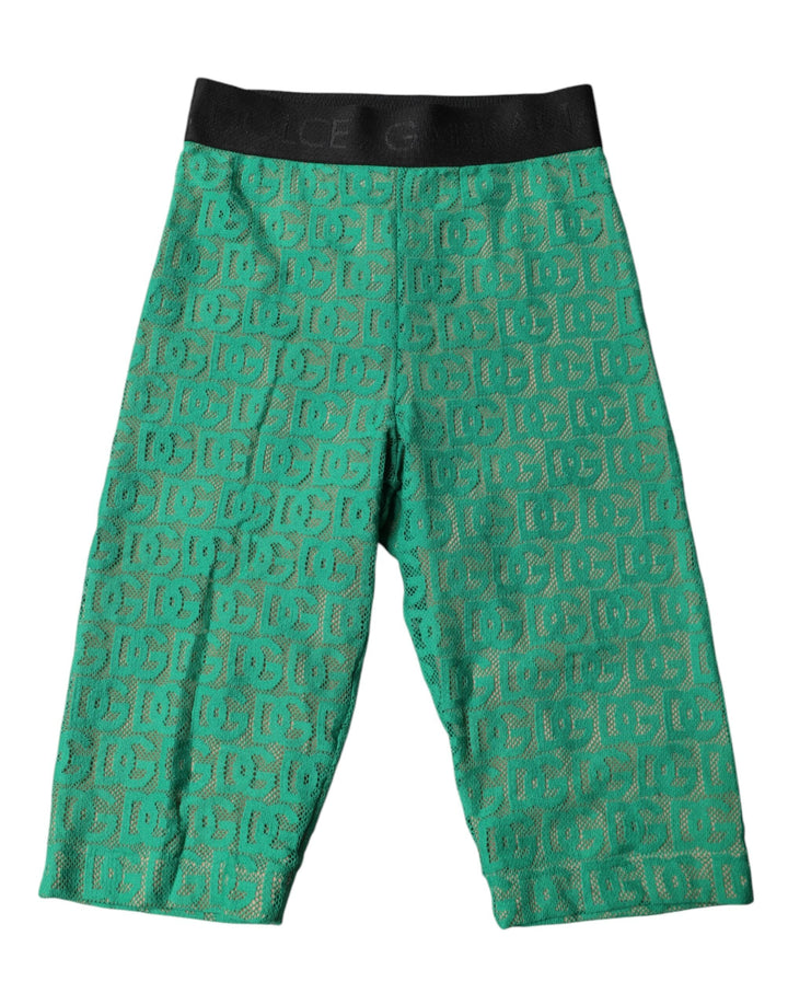 Women’s Dolce &amp; Gabbana Green Logo Monogram Cropped Tights Underwear