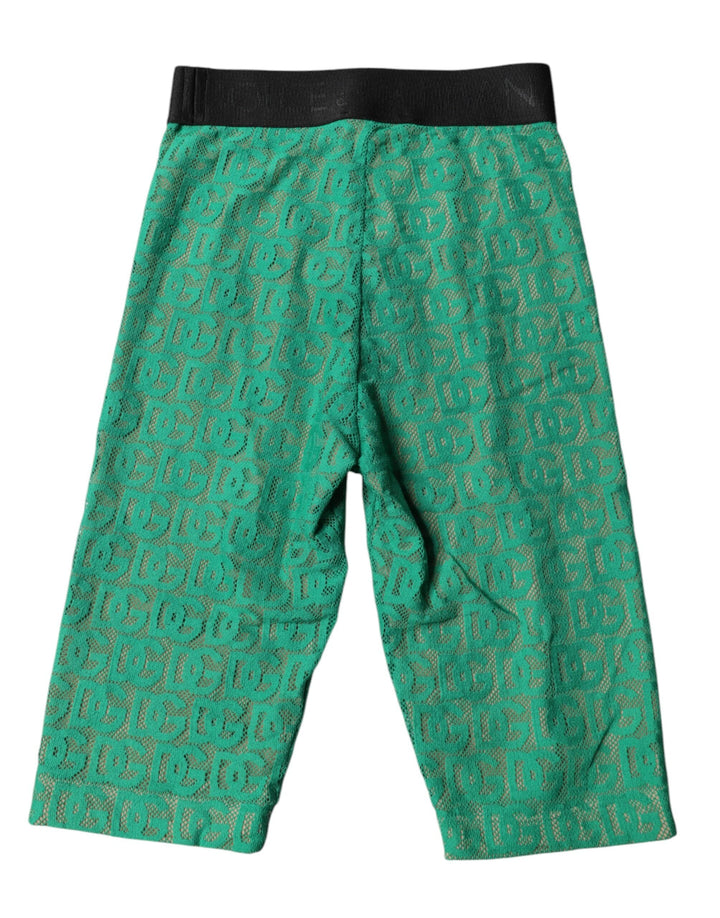 Women’s Dolce &amp; Gabbana Green Logo Monogram Cropped Tights Underwear