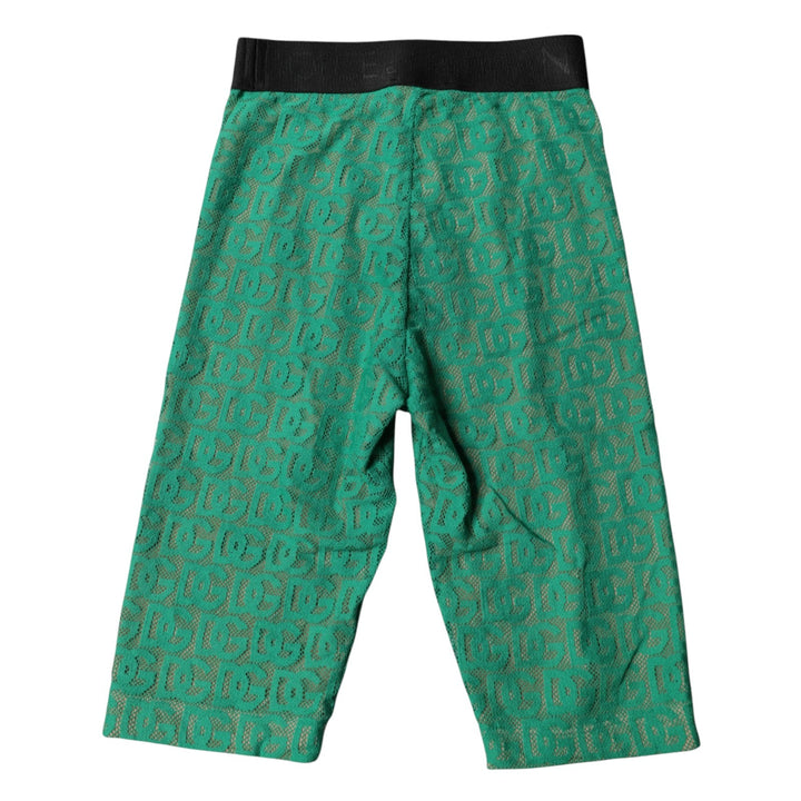 Women’s Dolce &amp; Gabbana Green Logo Monogram Cropped Tights Underwear