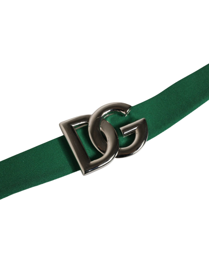 Women’s Dolce &amp; Gabbana Green Logo Plaque Nylon Brief Panty Underwear