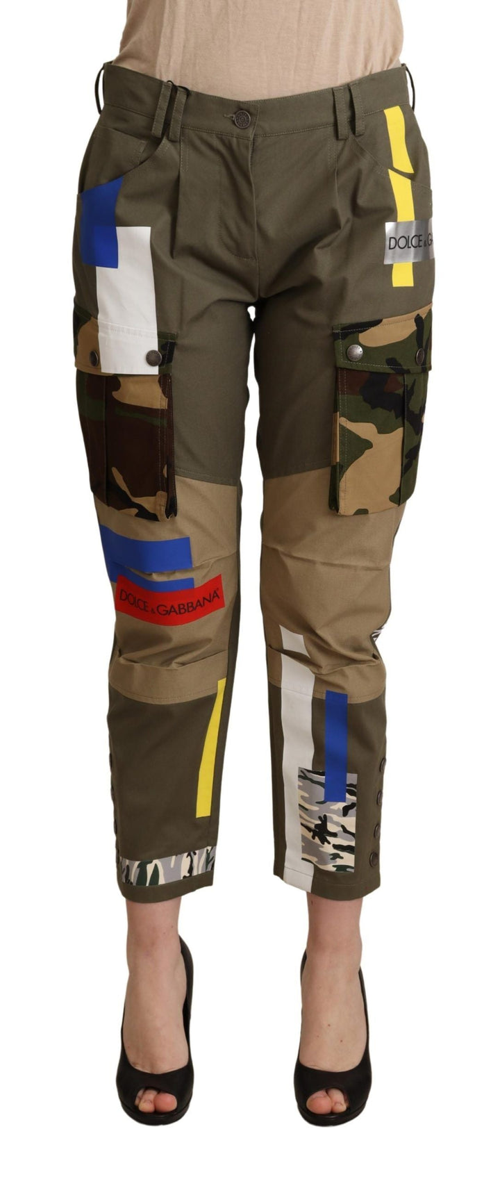 Women’s Dolce &amp; Gabbana Green Military Cargo Trouser Cotton Pants