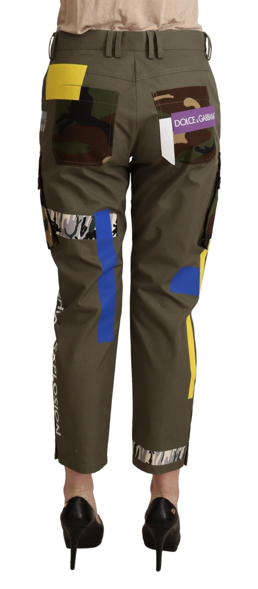 Women’s Dolce &amp; Gabbana Green Military Cargo Trouser Cotton Pants