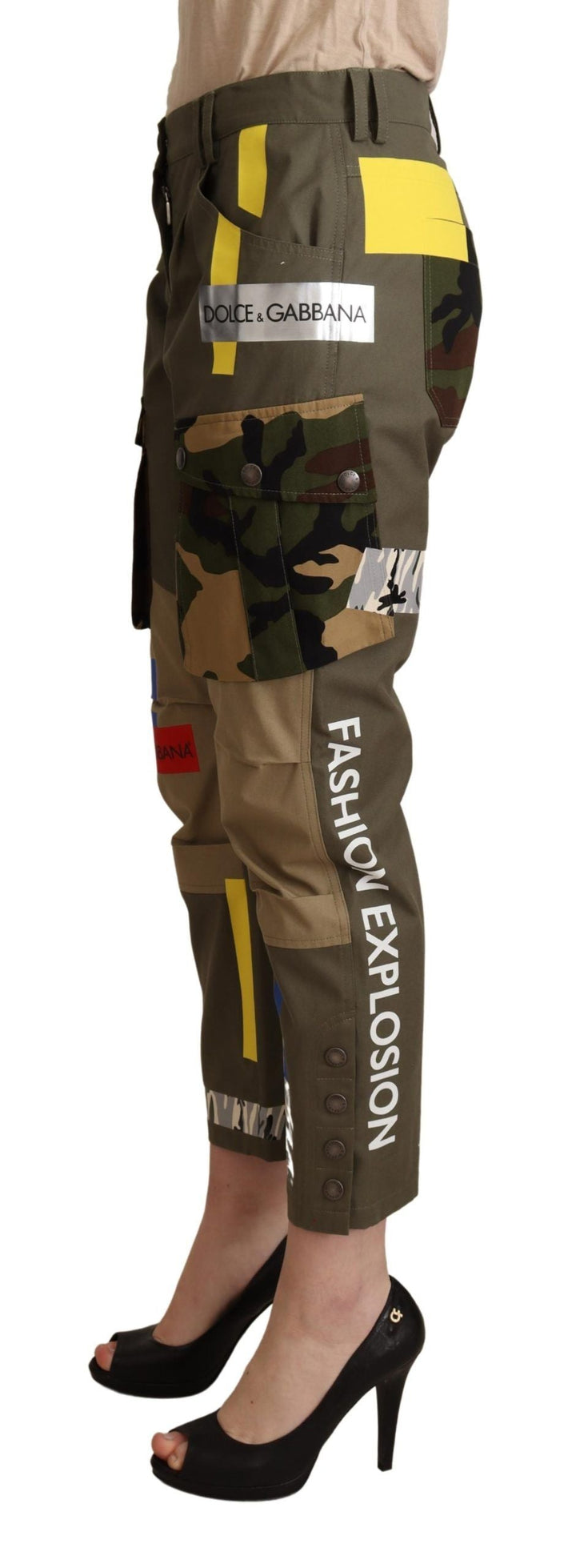 Women’s Dolce &amp; Gabbana Green Military Cargo Trouser Cotton Pants