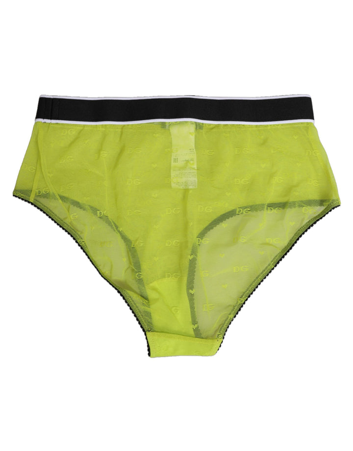 Women’s Dolce &amp; Gabbana Green Nylon Logo Waistband Brief Panty Underwear