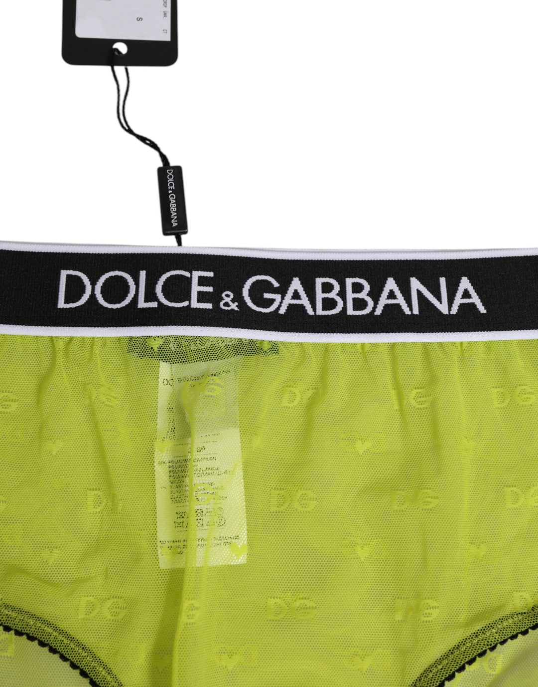 Women’s Dolce &amp; Gabbana Green Nylon Logo Waistband Brief Panty Underwear