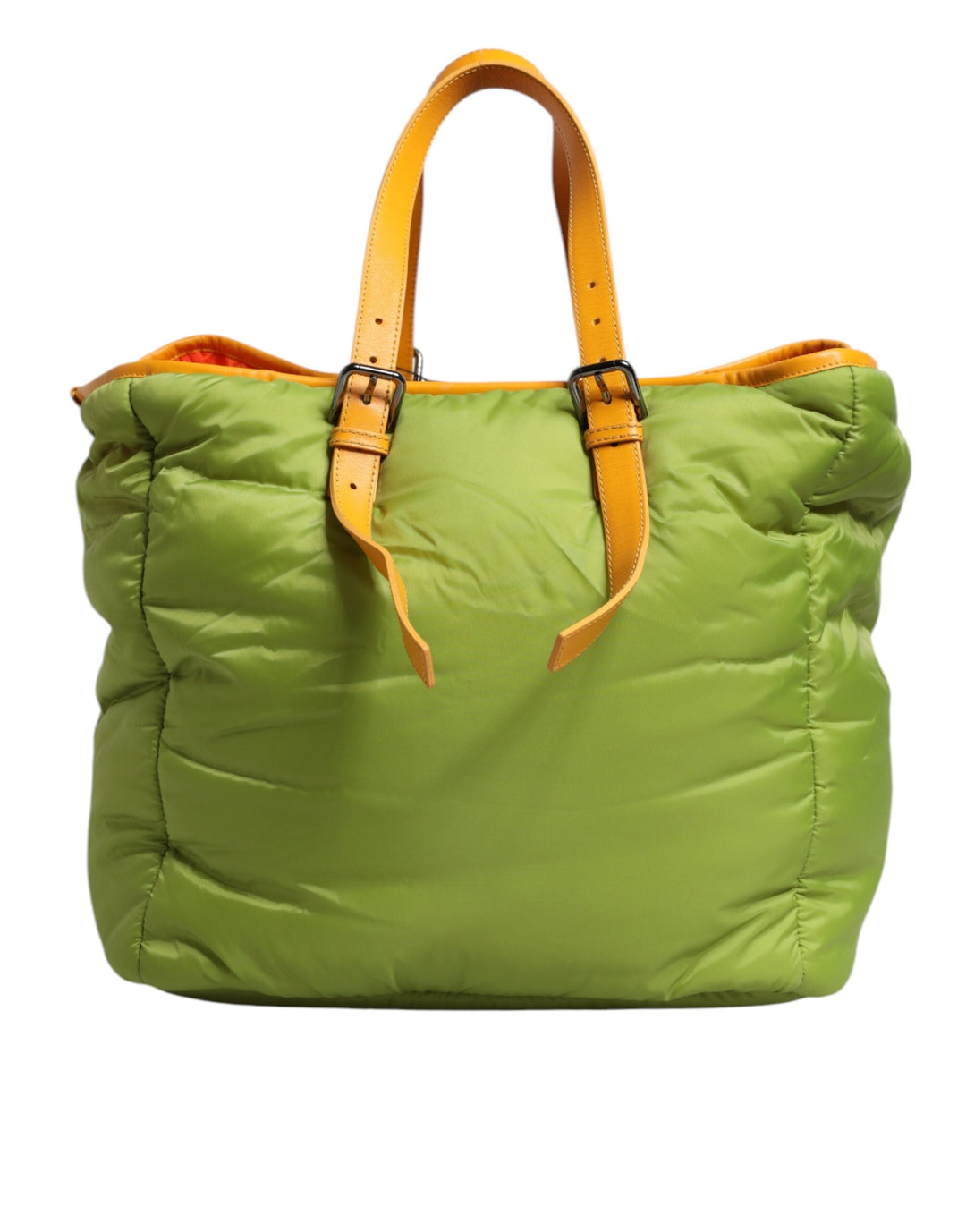 Women’s Dolce &amp; Gabbana Green Nylon Padded Logo Plaque Tote Crossbody Bag