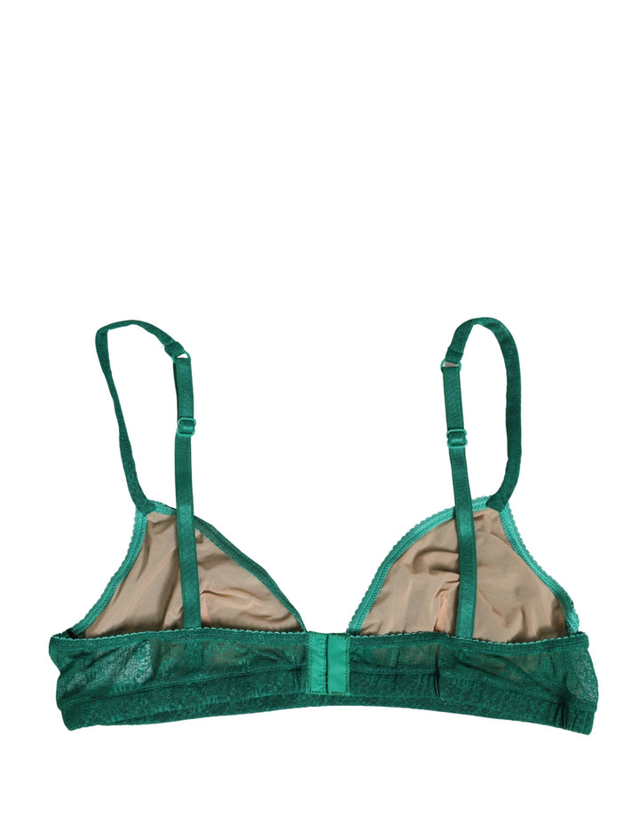 Women’s Dolce &amp; Gabbana Green Nylon Stretch Soft Cup Brassiere Underwear