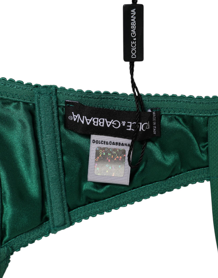 Women’s Dolce &amp; Gabbana Green Satin Semi-padded Underwire Musk Underwear