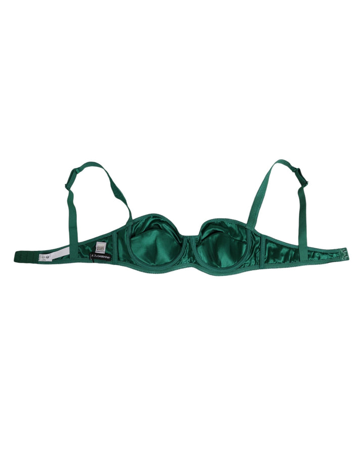 Women’s Dolce &amp; Gabbana Green Satin Semi-padded Underwire Musk Underwear
