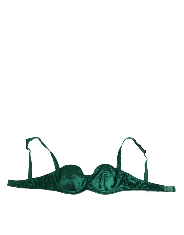 Women’s Dolce &amp; Gabbana Green Satin Semi-padded Underwire Musk Underwear