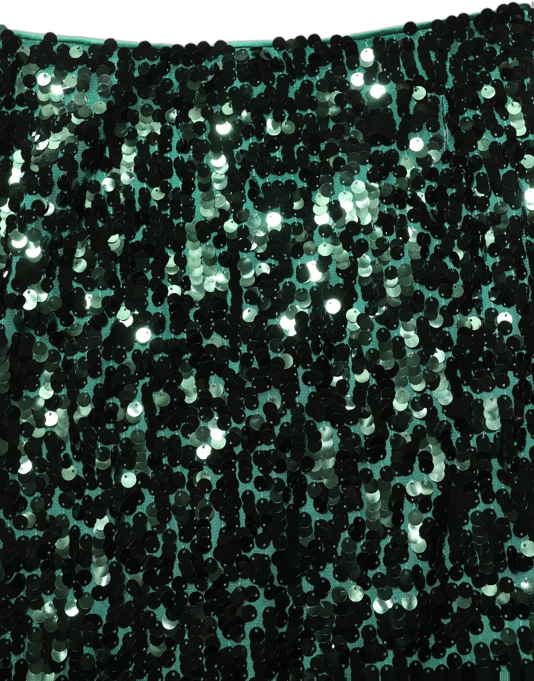 Women’s Dolce &amp; Gabbana Green Sequin High Waist Pencil Cut Midi Skirt