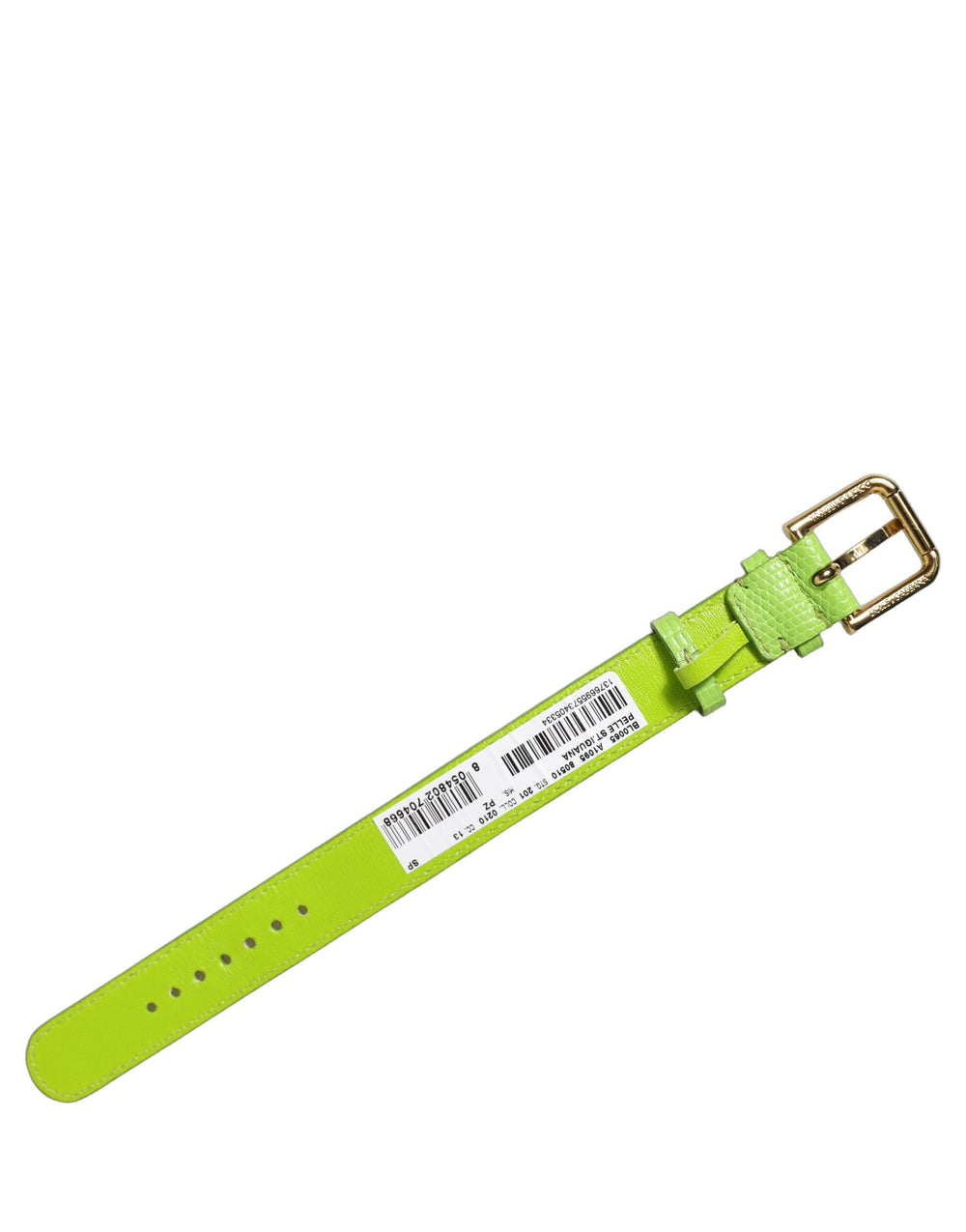 Women’s Dolce & Gabbana Green Textured Leather Gold Buckle Belt Strap Bracelet