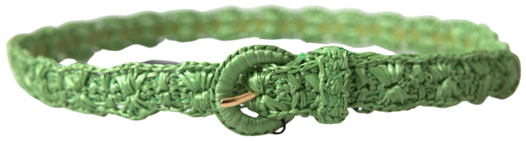 Women’s Dolce & Gabbana Green Viscose Weaved Skinny Waist Belt
