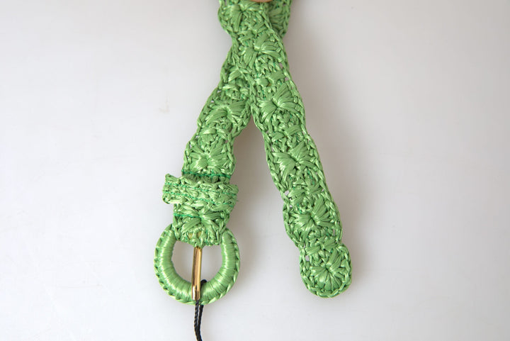 Women’s Dolce &amp; Gabbana Green Viscose Weaved Skinny Waist Belt