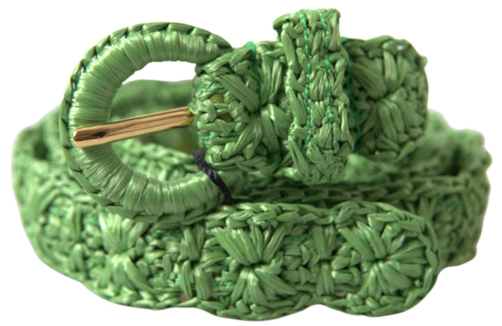 Women’s Dolce &amp; Gabbana Green Viscose Weaved Skinny Waist Belt