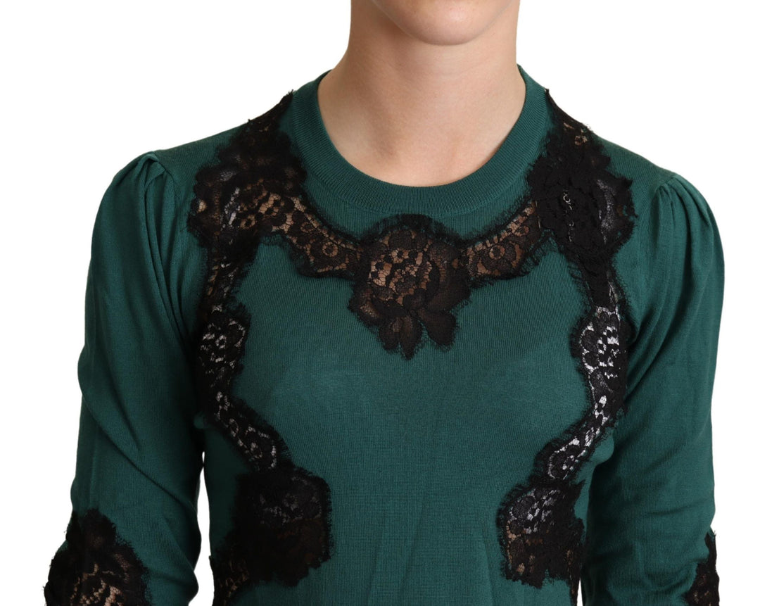 Women’s Dolce &amp; Gabbana Green Wool Crewneck Sweater