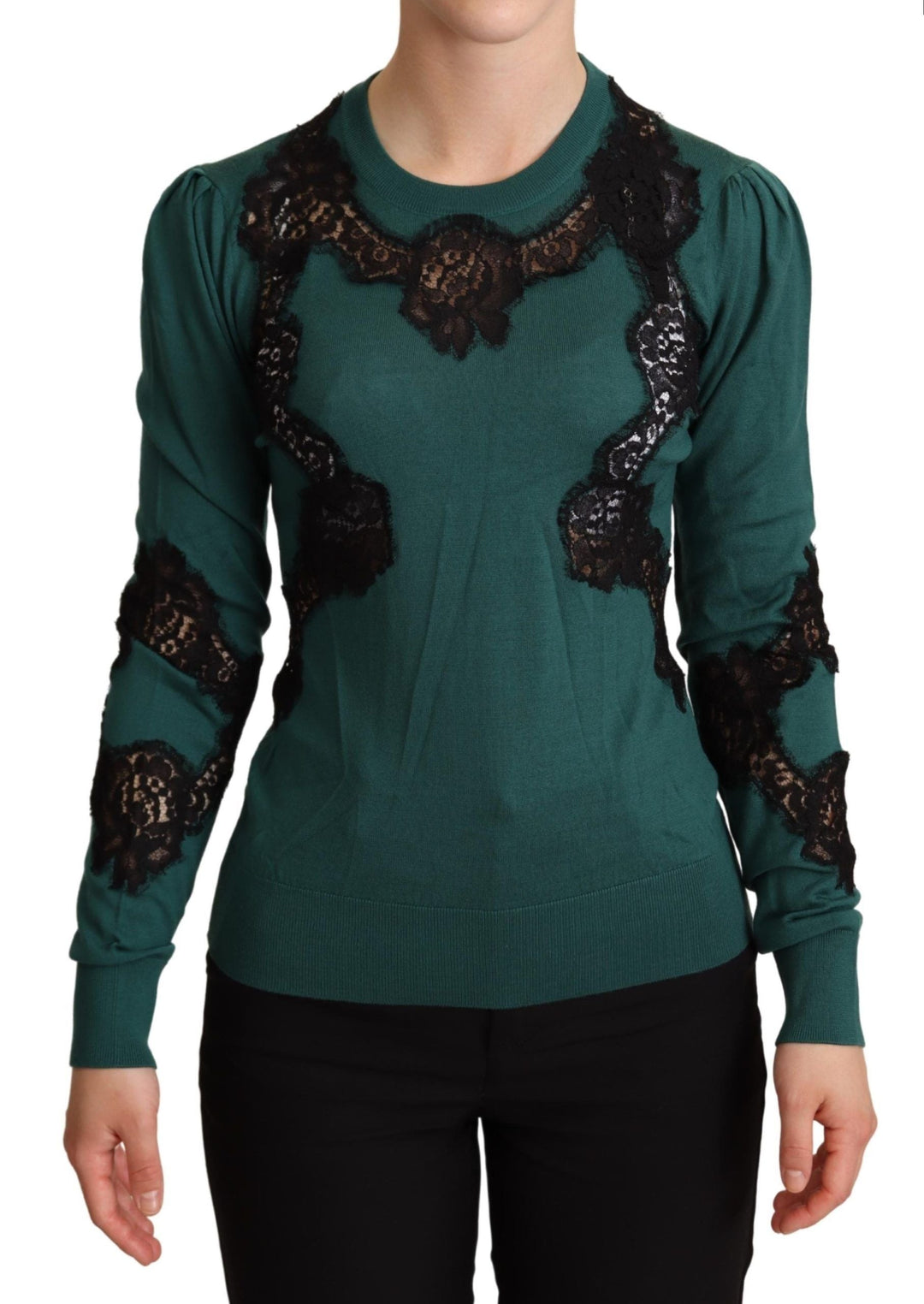 Women’s Dolce &amp; Gabbana Green Wool Crewneck Sweater