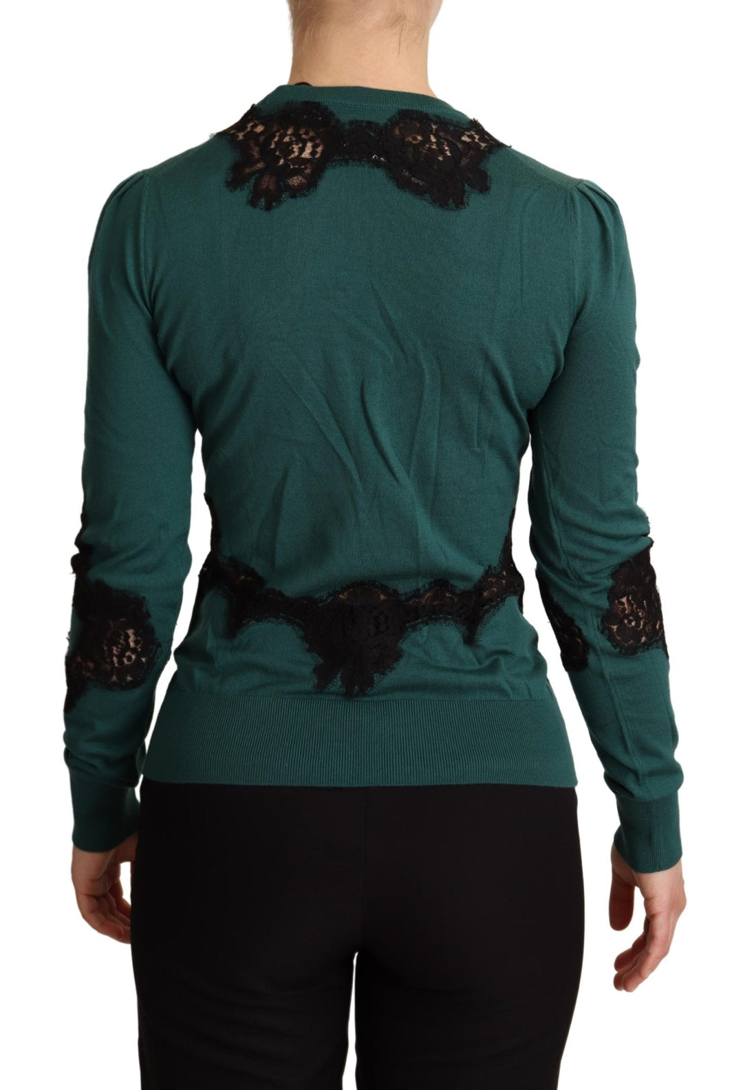Women’s Dolce &amp; Gabbana Green Wool Crewneck Sweater