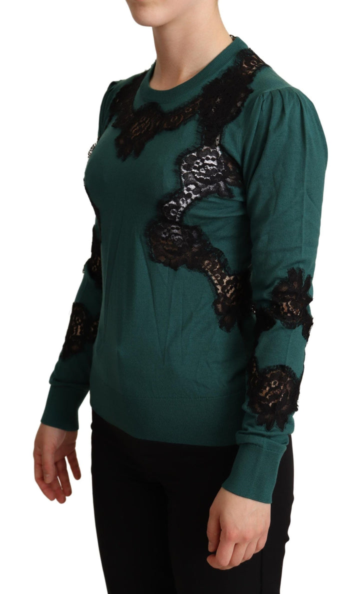 Women’s Dolce &amp; Gabbana Green Wool Crewneck Sweater