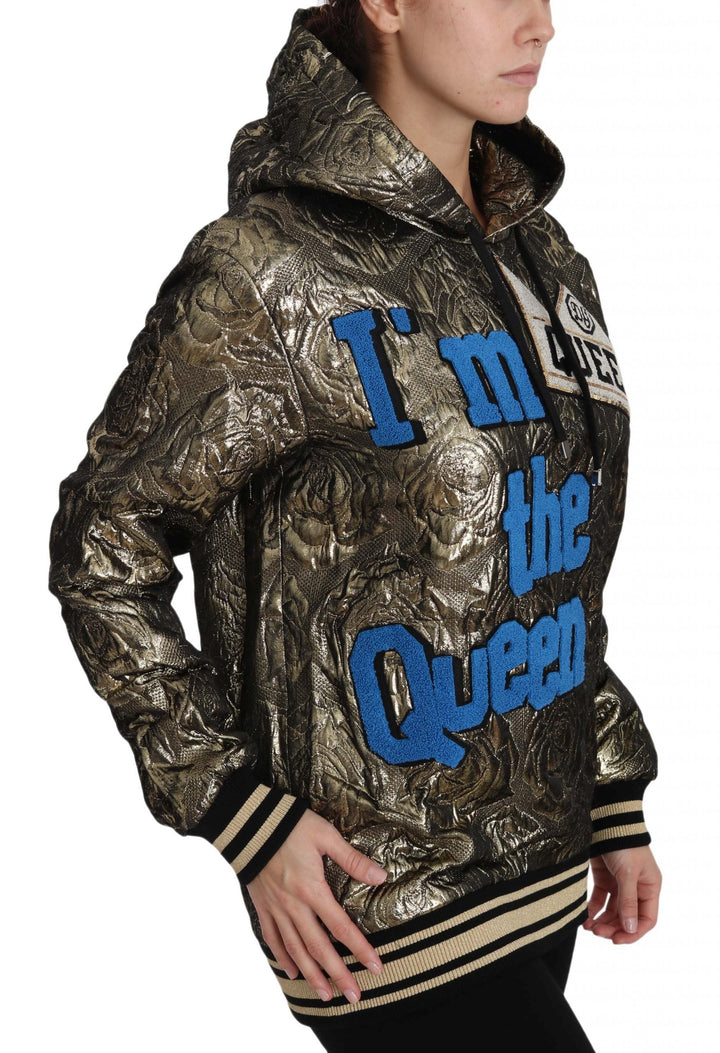 Women’s Dolce &amp; Gabbana Im the Queen Jaquard Gold Sweatshirt Hoodie