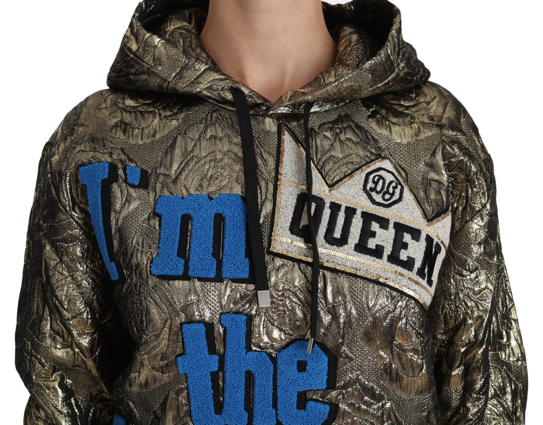Women’s Dolce &amp; Gabbana Im the Queen Jaquard Gold Sweatshirt Hoodie