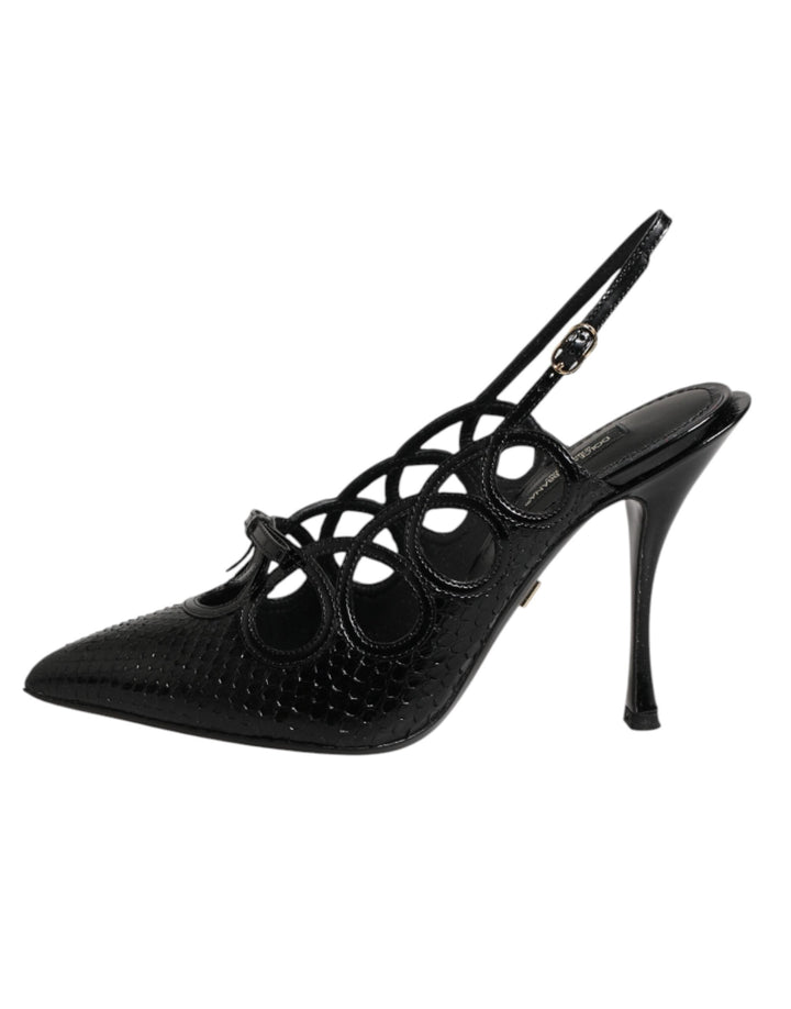 Women’s Dolce &amp; Gabbana Leather High Heels Slingback Shoes