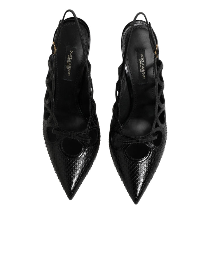 Women’s Dolce &amp; Gabbana Leather High Heels Slingback Shoes