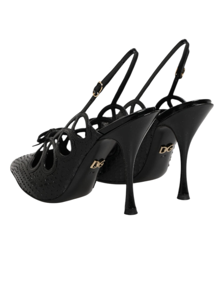 Women’s Dolce &amp; Gabbana Leather High Heels Slingback Shoes