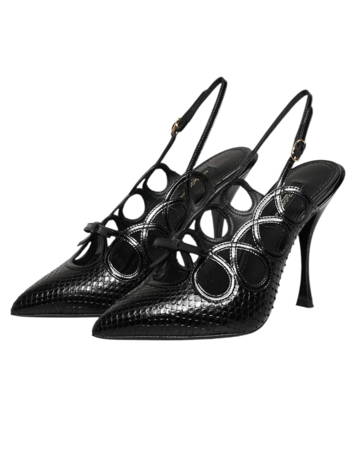 Women’s Dolce &amp; Gabbana Leather High Heels Slingback Shoes