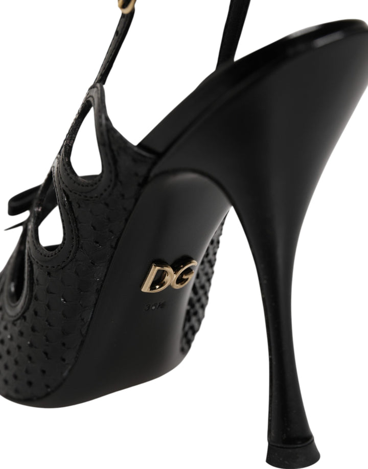 Women’s Dolce &amp; Gabbana Leather High Heels Slingback Shoes