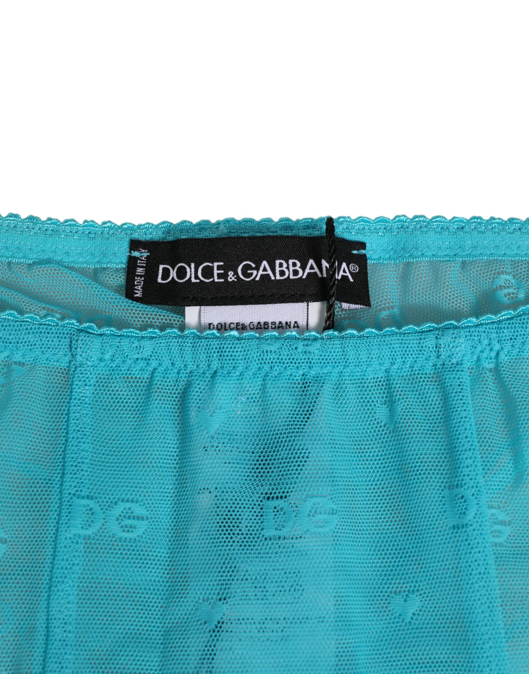Women’s Dolce &amp; Gabbana Light Blue Logo Lace Tight Midi Trouser Underwear