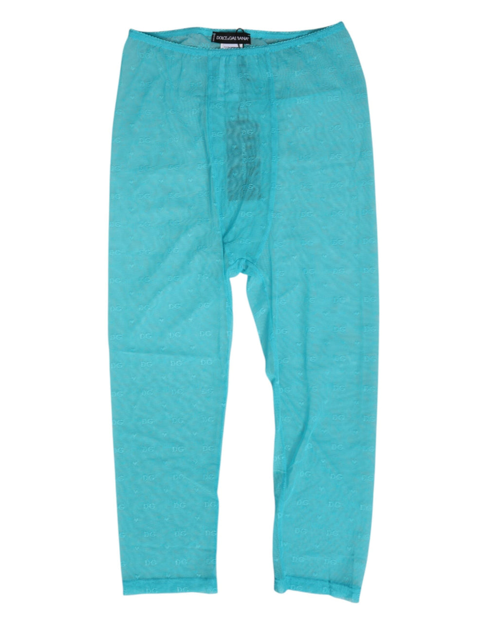Women’s Dolce & Gabbana Light Blue Logo Lace Tight Midi Trouser Underwear