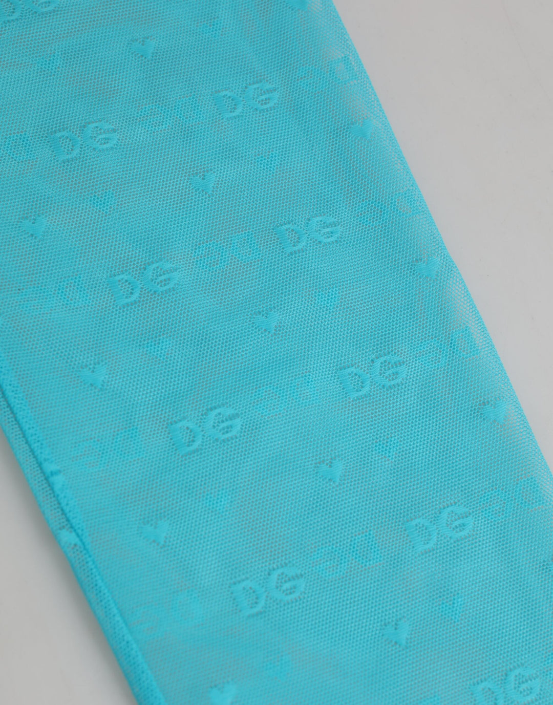 Women’s Dolce &amp; Gabbana Light Blue Nylon Logo Lace Leggings Pants Underwear